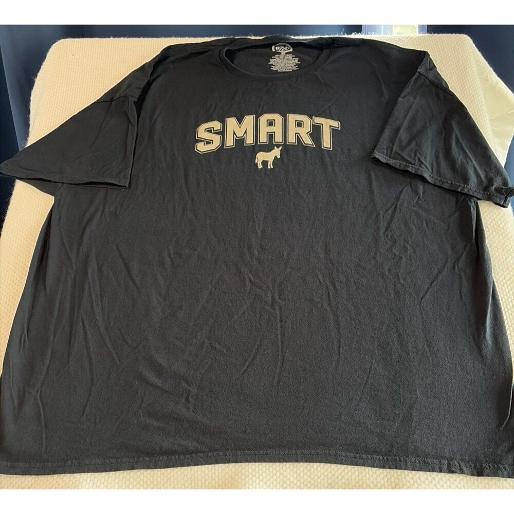Funny "Smart" Donkey Graphic T-Shirt - Black - Men's/Unisex Big & Tall 3xl